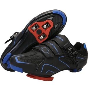 Black and Blue Cycling Shoes for Men